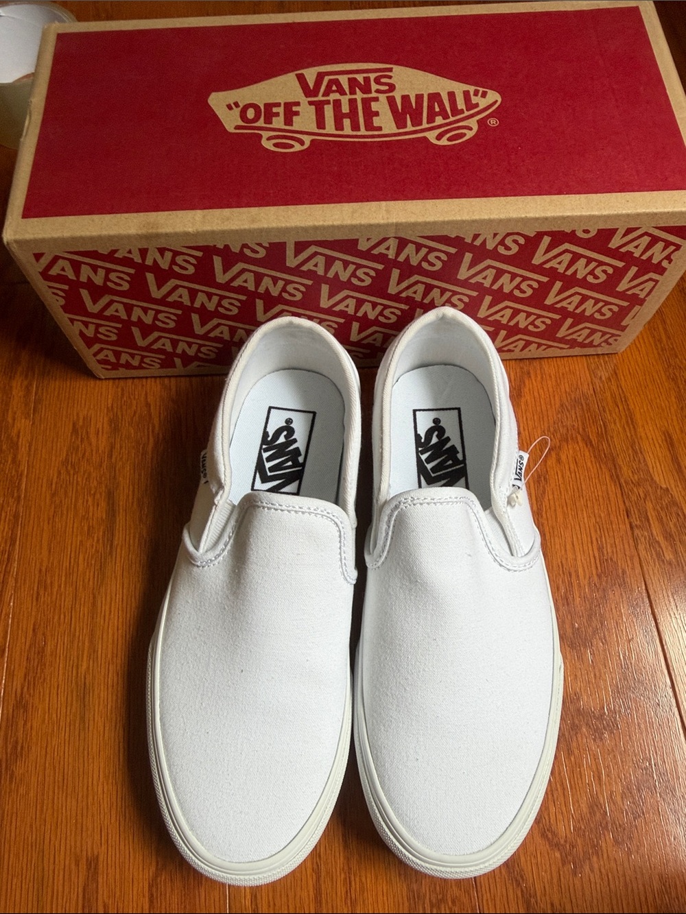 Vans White Canvas Slip-On Loafers
